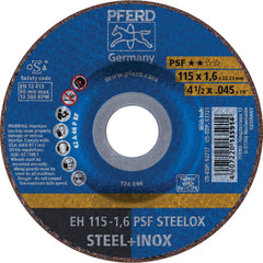 PFERD - Depressed-Center Wheels; Hole Size (Inch): 7/8 ; Connector Type: Arbor ; Wheel Type Number: Type 27 ; Abrasive Material: Aluminum Oxide ; Maximum RPM: 13300.000 ; Grit: 46 - Exact Industrial Supply