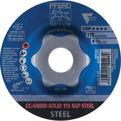 PFERD - Depressed-Center Wheels; Hole Size (Inch): 7/8 ; Connector Type: Arbor ; Wheel Type Number: Type 1 ; Abrasive Material: Steel ; Maximum RPM: 13300.000 ; Tool Compatibility: Angle Grinders - Exact Industrial Supply