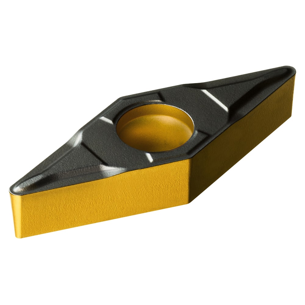 VBMT220-PF 4425 Carbide Turning Insert Al2O3/TiN/TiCN Finish, Neutral, 1/4″ Inscribed Circle, 0.0079″ Corner Radius, 1/8″ Thick, 35° Triangle