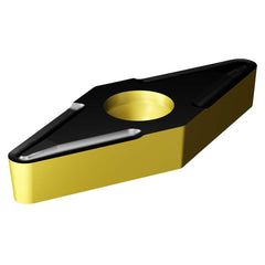 Turning Insert:  VBMT 11 02 08-UF 4415,  Solid Carbide TiCN, Al2O3 & TiN Finish,  Neutral,  0.0313″ Corner Radius,  N/A Diamond 35 ™,  Series  VBMT-UF