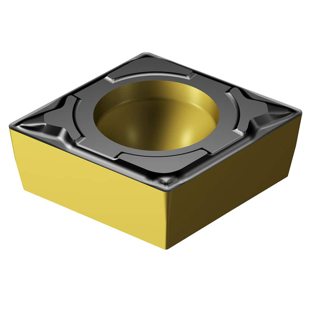 Turning Insert:  CPMT 09 T3 08-PF 4415,  Solid Carbide TiCN, Al2O3 & TiN Finish,  Neutral,  0.0313″ Corner Radius,  N/A Diamond 80 ™,  Series  CPMT-PF