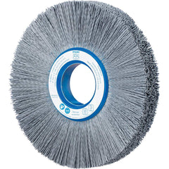 PFERD - Wheel Brushes; Outside Diameter (Inch): 8 ; Wire Type: Crimped; Round ; Fill Material: Nylon; Silicon Carbide ; Trim Length (Inch): 2-1/4 ; Filament Wire Diameter Range: 0.0200-0.0299 ; Maximum RPM: 3600.000 - Exact Industrial Supply