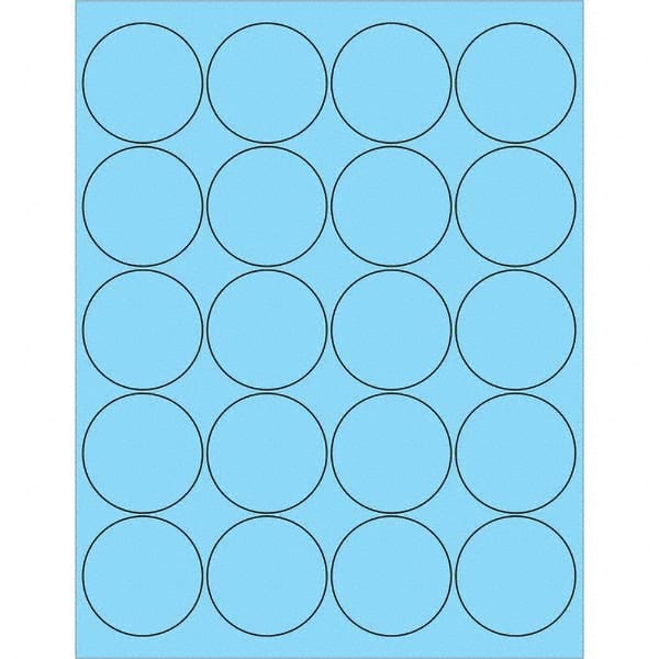 Tape Logic - Pack of (20), 100 Sheet 2" x 2" Pastel Blue Permanent Acrylic Laser Labels - Eagle Tool & Supply