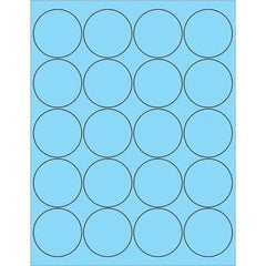 Tape Logic - Pack of (20), 100 Sheet 2" x 2" Pastel Blue Permanent Acrylic Laser Labels - Eagle Tool & Supply