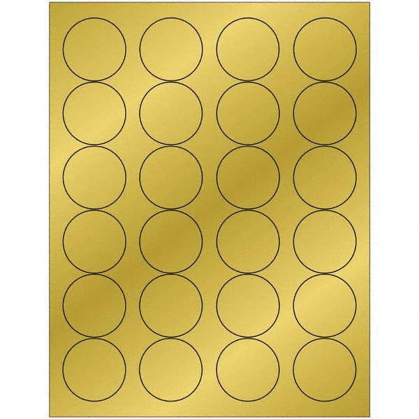 Tape Logic - Pack of (24), 100 Sheet 1.66" x 1-21/32" Gold Permanent Acrylic Laser Labels - Eagle Tool & Supply