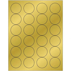 Tape Logic - Pack of (24), 100 Sheet 1.66" x 1-21/32" Gold Permanent Acrylic Laser Labels - Eagle Tool & Supply