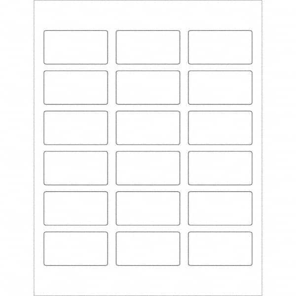 Tape Logic - Pack of (18), 100 Sheet 2-3/8" x 1-1/4" White Permanent Acrylic Laser Labels - Eagle Tool & Supply