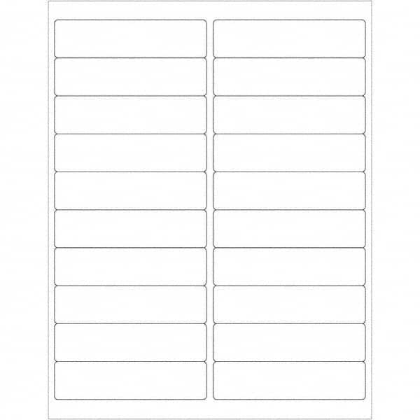 Tape Logic - Pack of (20), 100 Sheet 4" x 1" White Polyester Weatherproof Labels - Eagle Tool & Supply