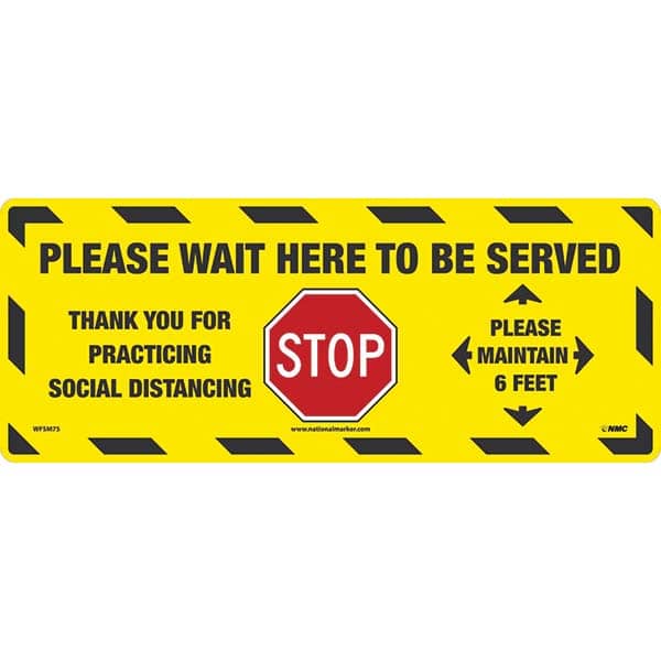 NMC - Adhesive Backed Floor Signs Message Type: COVID-19 Graphic Type: Stop Sign - Eagle Tool & Supply