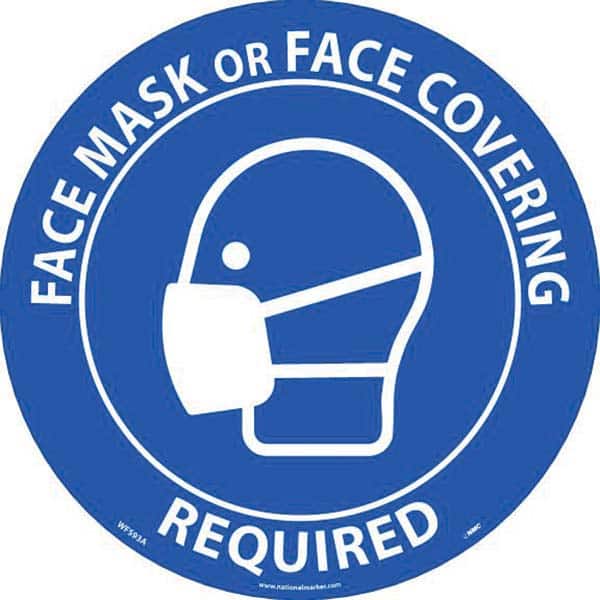 NMC - Adhesive Backed Floor Signs Message Type: COVID-19 Graphic Type: Wear Mask - Eagle Tool & Supply