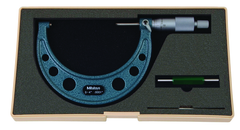 3 - 4'' Measuring Range - .0001 Graduation - Ratchet Thimble - Carbide Face - Outside Micrometer - Eagle Tool & Supply