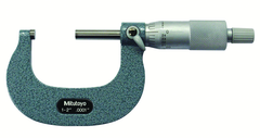 1 - 2'' Measuring Range - .0001 Graduation - Ratchet Thimble - Carbide Face - Outside Micrometer - Eagle Tool & Supply