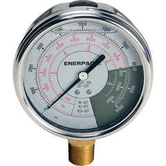 Enerpac - Hydraulic Pressure Gages & Adapters Type: Glycerine Filled Pressure Rating: 10000 - Eagle Tool & Supply