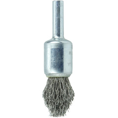 1/2″ Controlled Flare Crimped Wire End Brush, .0104″ Stainless Steel Fill - Eagle Tool & Supply
