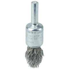 1/2″ Controlled Flare Crimped Wire End Brush, .020″ Stainless Steel Fill - Eagle Tool & Supply
