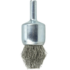 3/4″ Controlled Flare Crimped Wire End Brush, .0104″ Stainless Steel Fill - Eagle Tool & Supply