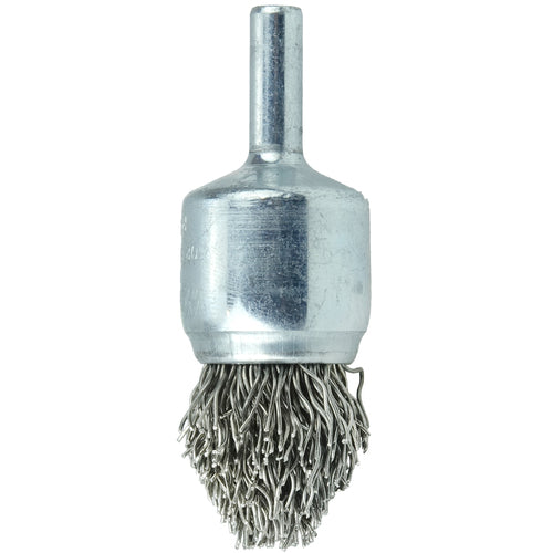 3/4″ Controlled Flare Crimped Wire End Brush, .020″ Stainless Steel Fill - Eagle Tool & Supply