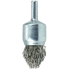 3/4″ Controlled Flare Crimped Wire End Brush, .020″ Stainless Steel Fill - Eagle Tool & Supply