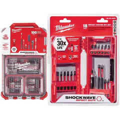 Milwaukee Tool - Power & Impact Screwdriver Bit Sets Point Type: Phillips; Slotted; Square; Torx Tool Type: Driver Bit - Eagle Tool & Supply