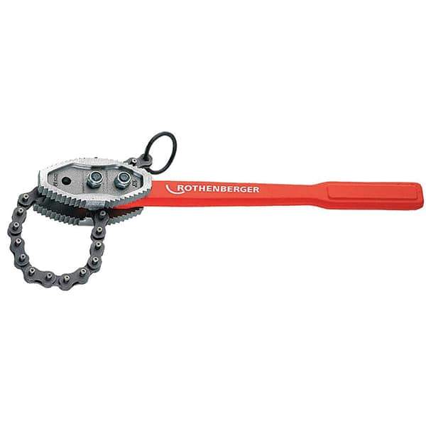 Rothenberger - 64" Max Pipe Capacity, 57" Long, Chain Tong Wrench - 12" Actual OD, 63-1/2" Handle Length - Eagle Tool & Supply