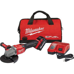 Milwaukee Tool - 4-1/2 - 6" Wheel Diam, 9,000 RPM, Cordless Angle & Disc Grinder - 5/8-11 Spindle, 18 Volts, 6 Amps, Side Exhaust - Eagle Tool & Supply