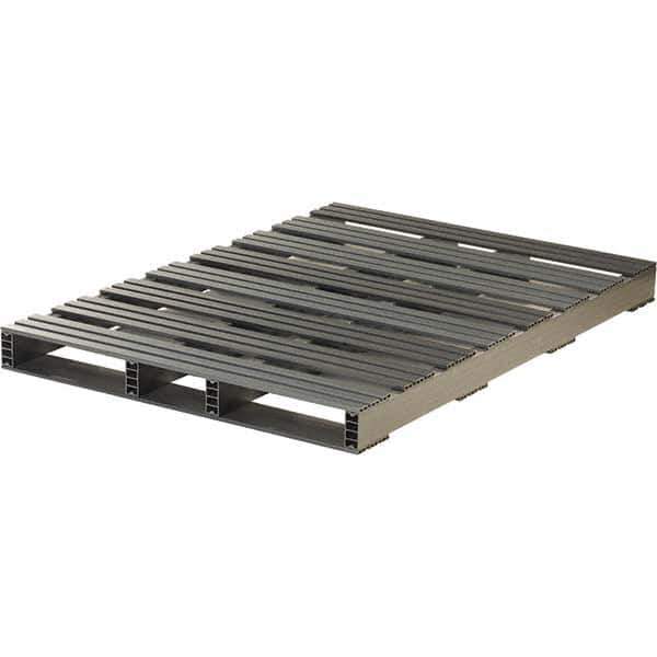Custom Built Plastic Pallets - 60" Long x 42" & Wide x 4-1/2" High Plastic Pallet - 3,000 Lb Static Capacity, 750 Lb Dynamic Capacity, Black - Eagle Tool & Supply