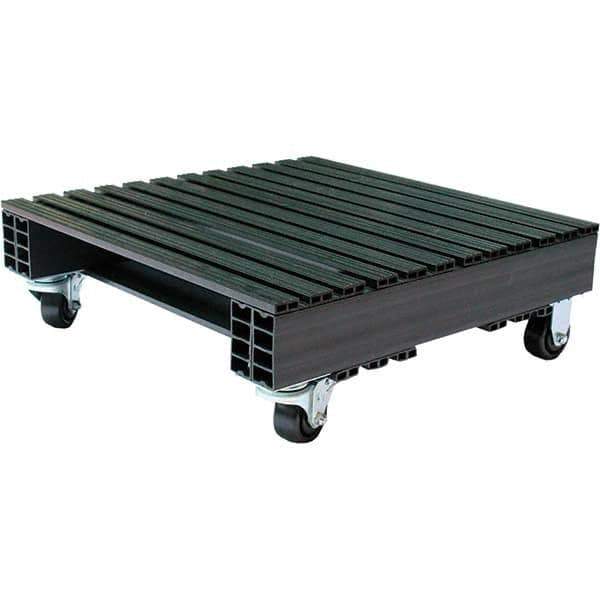 Custom Built Plastic Pallets - 24" Long x 24" & Wide x 9" High Plastic Pallet - 1,500 Lb Static Capacity, 750 Lb Dynamic Capacity, Black - Eagle Tool & Supply