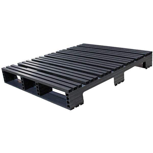 Custom Built Plastic Pallets - 48" Long x 42" & Wide x 6-1/2" High Plastic Pallet - 1,500 Lb Static Capacity, 500 Lb Dynamic Capacity, Black - Eagle Tool & Supply