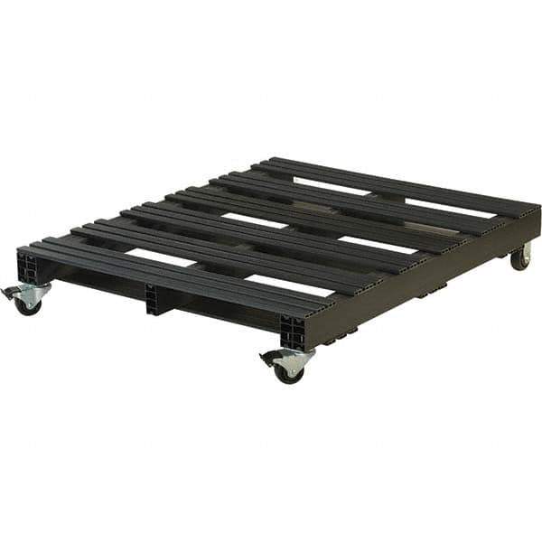 Custom Built Plastic Pallets - 48" Long x 40" & Wide x 9" High Plastic Pallet - 1,500 Lb Static Capacity, 750 Lb Dynamic Capacity, Black - Eagle Tool & Supply