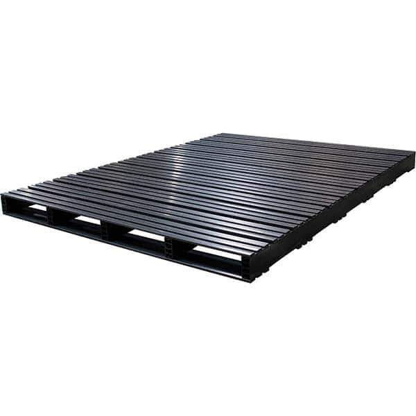 Custom Built Plastic Pallets - 60" Long x 80" & Wide x 4-1/2" High Plastic Pallet - 1,500 Lb Static Capacity, 500 Lb Dynamic Capacity, Black - Eagle Tool & Supply