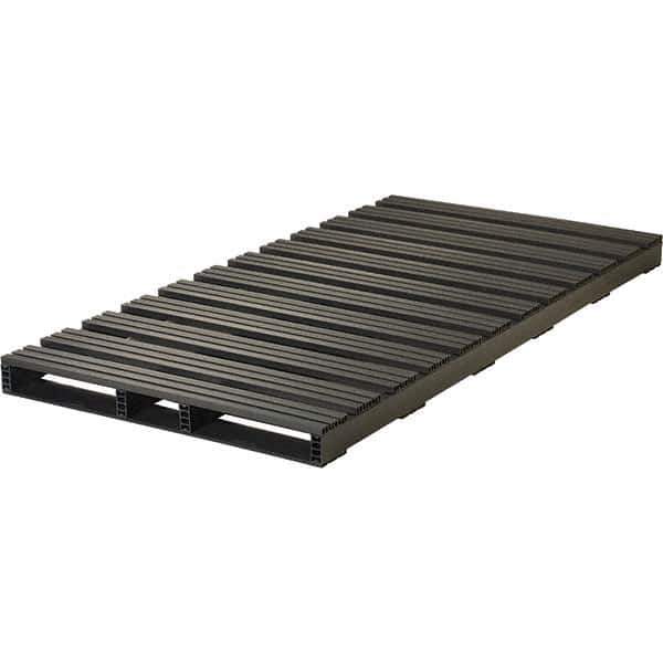 Custom Built Plastic Pallets - 96" Long x 48" & Wide x 5" High Plastic Pallet - 6,000 Lb Static Capacity, 1,500 Lb Dynamic Capacity, Black - Eagle Tool & Supply