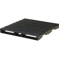 Custom Built Plastic Pallets - 48" Long x 48" & Wide x 5" High Plastic Pallet - 6,600 Lb Static Capacity, 1,000 Lb Dynamic Capacity, Black - Eagle Tool & Supply