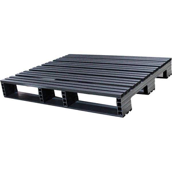 Custom Built Plastic Pallets - 40" Long x 48" & Wide x 6-1/2" High Plastic Pallet - 1,500 Lb Static Capacity, 500 Lb Dynamic Capacity, Black - Eagle Tool & Supply