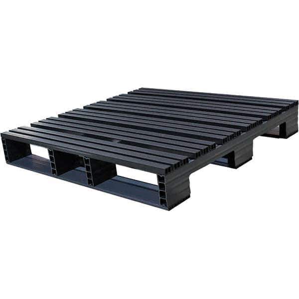 Custom Built Plastic Pallets - 42" Long x 42" & Wide x 6-1/2" High Plastic Pallet - 1,500 Lb Static Capacity, 500 Lb Dynamic Capacity, Black - Eagle Tool & Supply