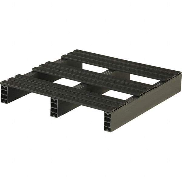 Custom Built Plastic Pallets - 24" Long x 24" & Wide x 4" High Plastic Pallet - 1,000 Lb Static Capacity, 250 Lb Dynamic Capacity, Black - Eagle Tool & Supply