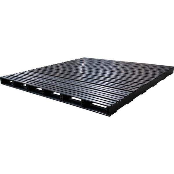 Custom Built Plastic Pallets - 76" Long x 80" & Wide x 4-1/2" High Plastic Pallet - 1,500 Lb Static Capacity, 500 Lb Dynamic Capacity, Black - Eagle Tool & Supply