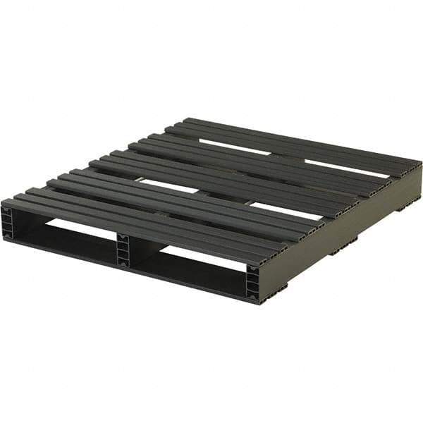 Custom Built Plastic Pallets - 36" Long x 32" & Wide x 4-1/2" High Plastic Pallet - 3,000 Lb Static Capacity, 500 Lb Dynamic Capacity, Black - Eagle Tool & Supply
