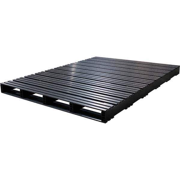Custom Built Plastic Pallets - 54" Long x 74" & Wide x 4-1/2" High Plastic Pallet - 1,500 Lb Static Capacity, 500 Lb Dynamic Capacity, Black - Eagle Tool & Supply