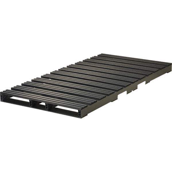 Custom Built Plastic Pallets - 96" Long x 48" & Wide x 5" High Plastic Pallet - 6,000 Lb Static Capacity, 1,500 Lb Dynamic Capacity, Black - Eagle Tool & Supply