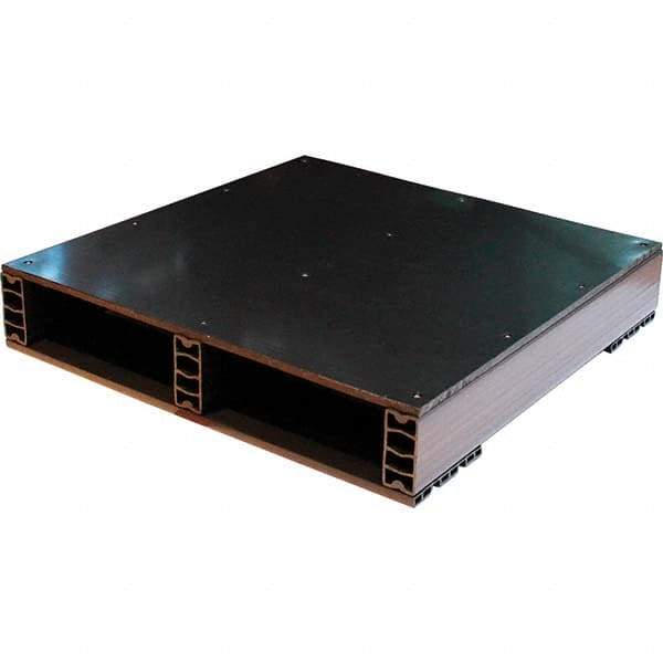 Custom Built Plastic Pallets - 24" Long x 24" & Wide x 4.4" High Plastic Pallet - 1,500 Lb Static Capacity, 500 Lb Dynamic Capacity, Black - Eagle Tool & Supply