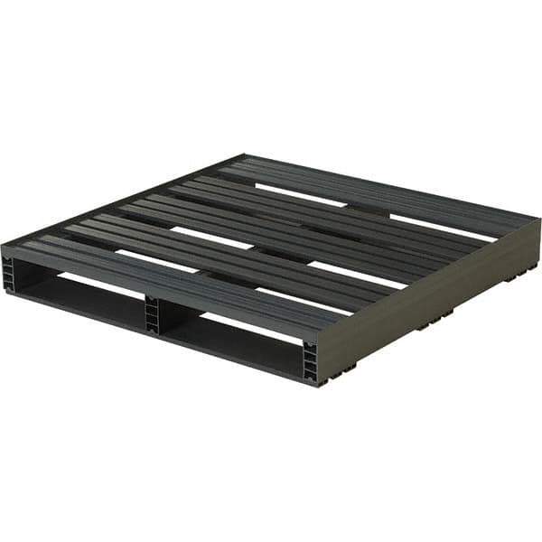 Custom Built Plastic Pallets - 36" Long x 36" & Wide x 5" High Plastic Pallet - 3,000 Lb Static Capacity, 500 Lb Dynamic Capacity, Black - Eagle Tool & Supply