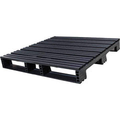 Custom Built Plastic Pallets - 48" Long x 48" & Wide x 6-1/2" High Plastic Pallet - 1,500 Lb Static Capacity, 500 Lb Dynamic Capacity, Black - Eagle Tool & Supply