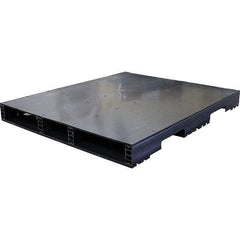 Custom Built Plastic Pallets - 48" Long x 40" & Wide x 4.4" High Plastic Pallet - 1,500 Lb Static Capacity, 500 Lb Dynamic Capacity, Black - Eagle Tool & Supply
