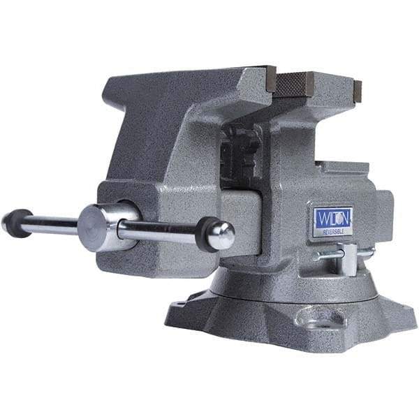 Wilton - Bench & Pipe Combination Vises Jaw Width (Inch): 6-1/2 Jaw Opening Capacity (Inch): 7-1/4 (Regular); 12-3/4 (Reversed) - Eagle Tool & Supply