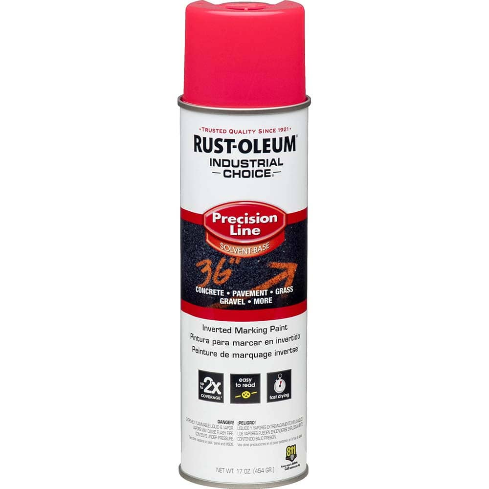 17 fl oz Pink Marking Paint 600' to 700' Coverage at 1″ Wide, Solvent-Based Formula