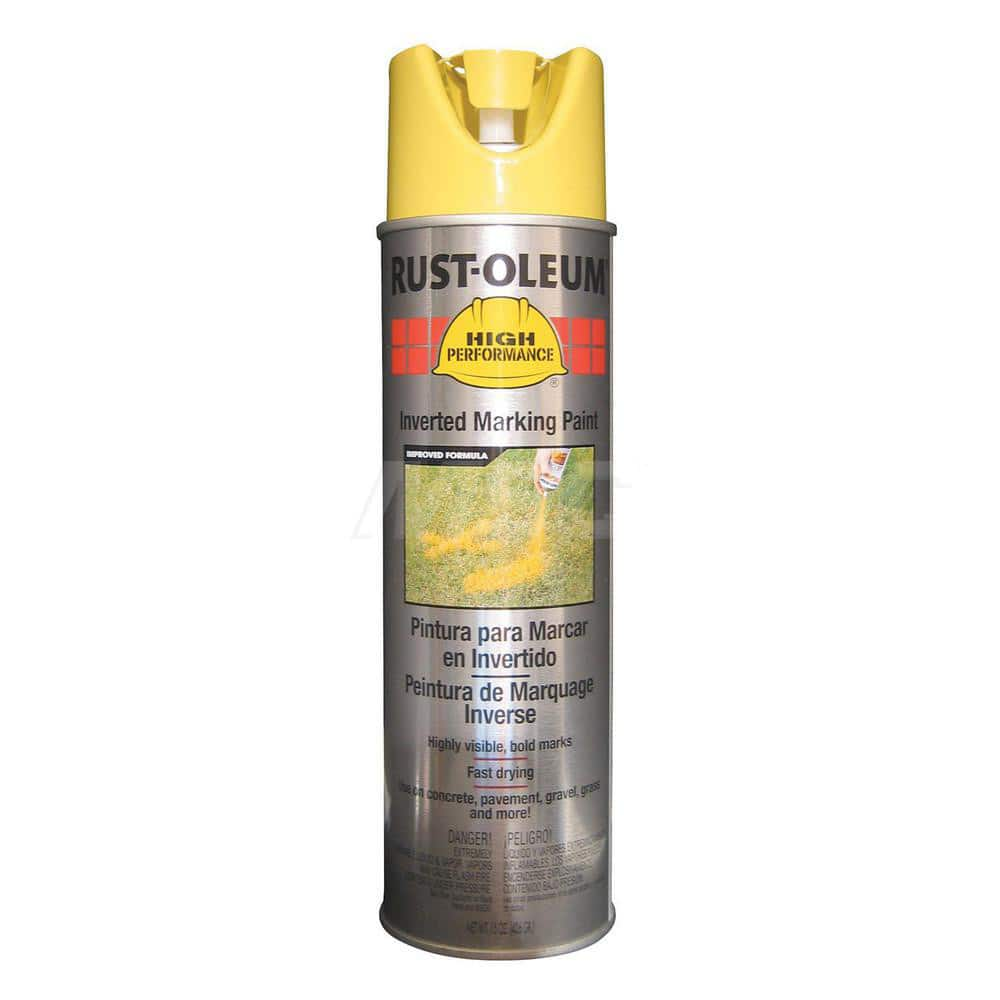 15 fl oz Yellow Marking Paint 300' to 350' Coverage at 1-1/2″ Wide, Solvent-Based Formula