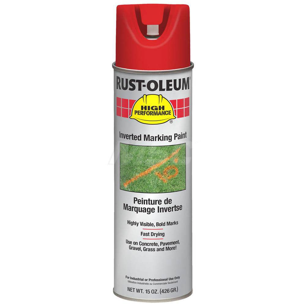 15 fl oz Red Marking Paint 300' to 350' Coverage at 1-1/2″ Wide, Solvent-Based Formula