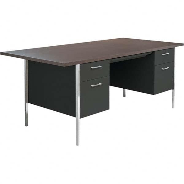 ALERA - Office Desks Type: Double Pedestal Desk Center Draw: Yes - Eagle Tool & Supply