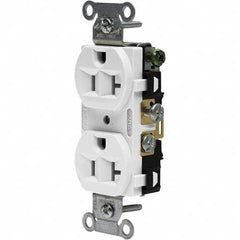 Hubbell Wiring Device-Kellems - 125V 20A NEMA 5-20R Commercial Grade White Straight Blade Duplex Receptacle - Eagle Tool & Supply