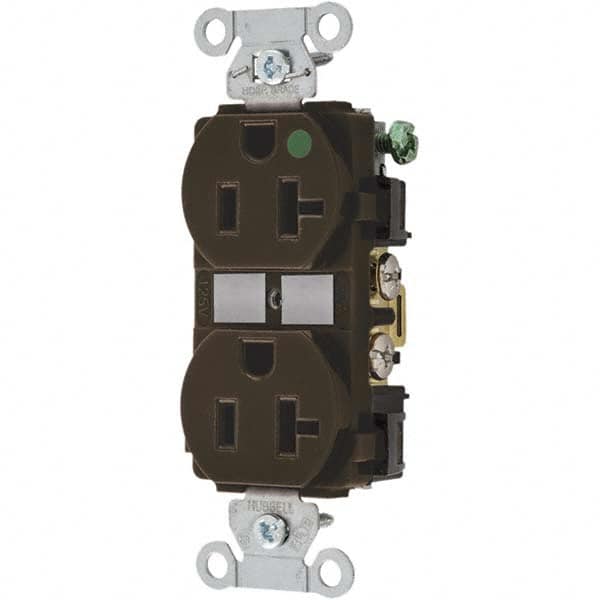 Hubbell Wiring Device-Kellems - 125V 20A NEMA 6-20R Hospital Grade White Straight Blade Duplex Receptacle - Eagle Tool & Supply